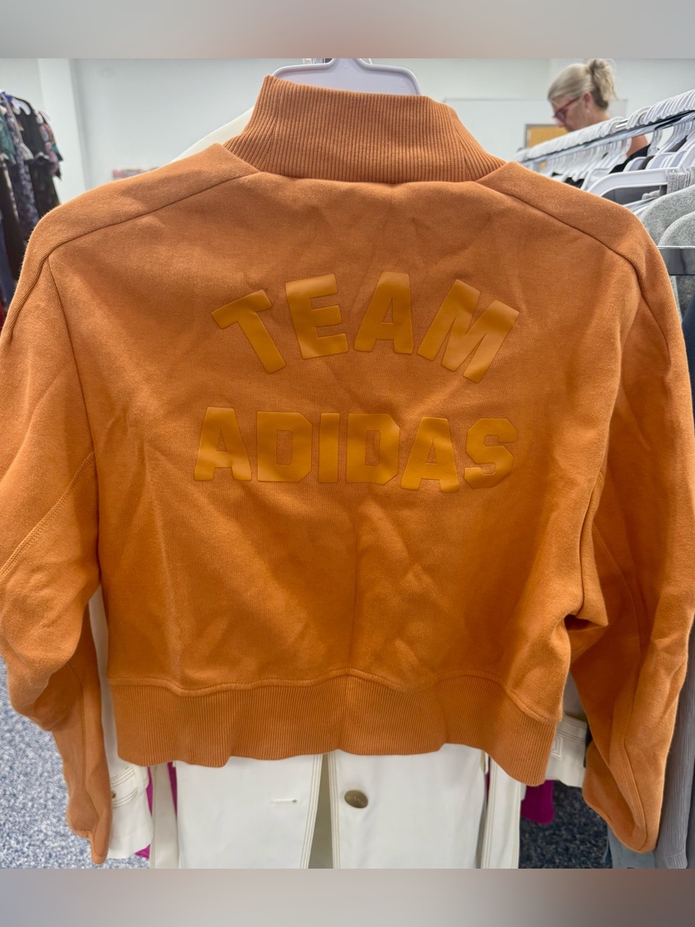 adidas Orange TEAM Cropped Varsity Jacket